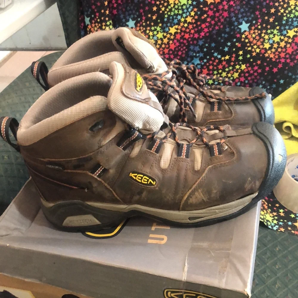 Keen Brown and Orange Men's Waterproof Hiking Boots